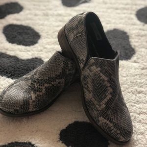TOMS faux snake skin low booties